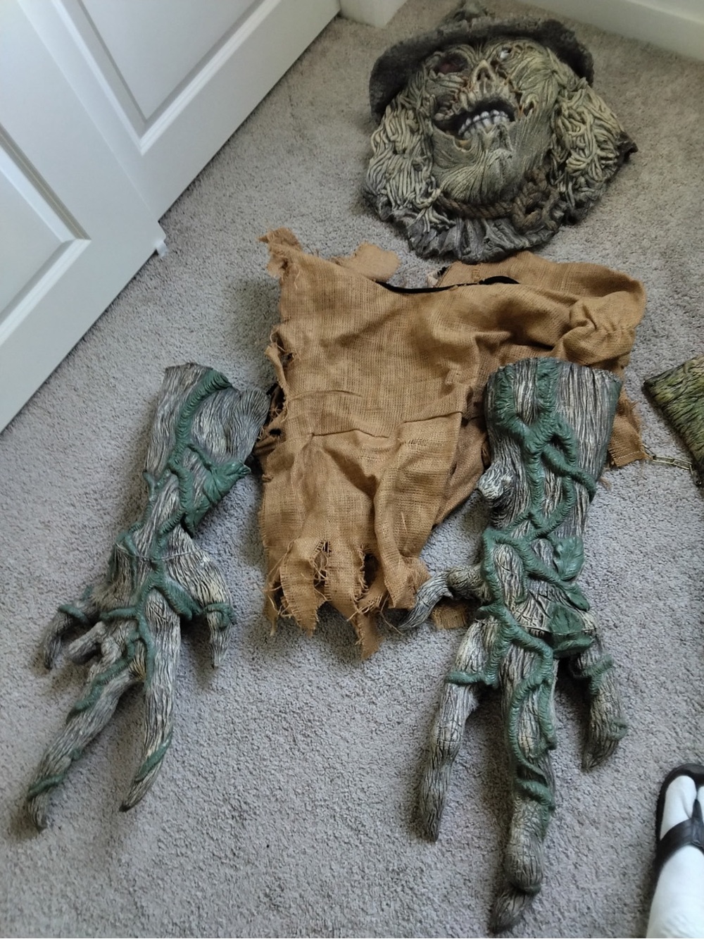 Brown and Green Reptile Costume Top with Detailed Mask and Arms